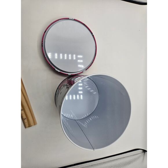 Hello Kitty Sanrio Tin Kitchen Canister Round‎ Cookie Jar Pink White NWT - Picture 7 of 8